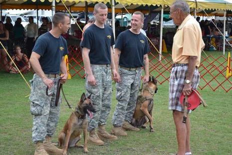 Military War Dogs and Handlers greeted by Bob Forsythe